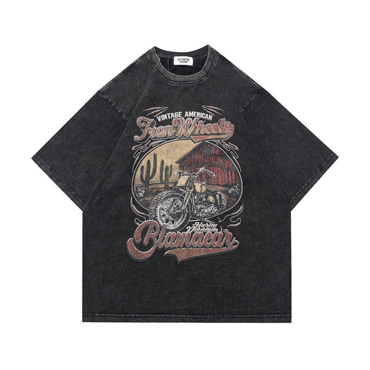 Camiseta Manga Corta con Estampado Retro Paisajista para Hombre - Image 2