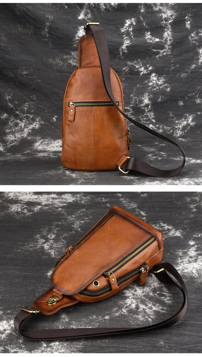 Bolsa Bandolera de Cuero para Hombre - Mochila Pecho Casual - Image 9