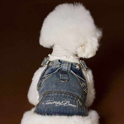 Falda Denim Tipo Peto sin Mangas para Perros Pequeños y Medianos - Image 2