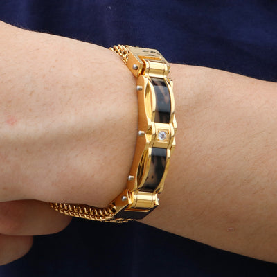 Pulsera para Hombre en Acero Inoxidable Dorado con Diamantes - Image 9