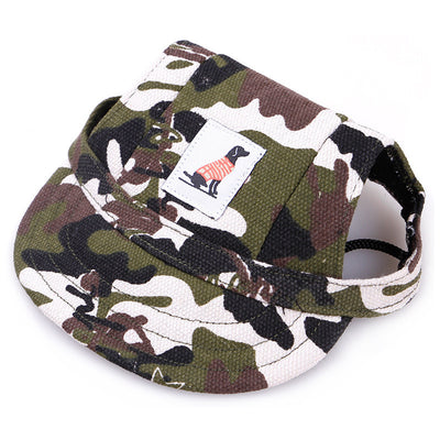 Orange pet baseball cap with ear holes and a curved brim, featuring a small patch with a dog graphic. - Image 4