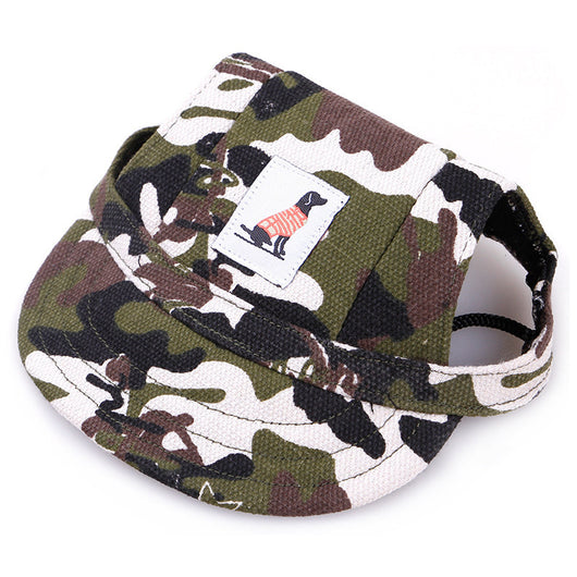Orange pet baseball cap with ear holes and a curved brim, featuring a small patch with a dog graphic. - Image 4