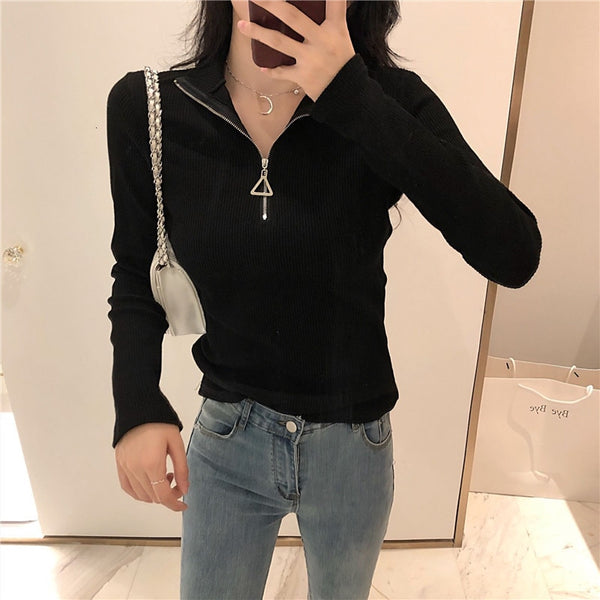 Blusa de Cuello Medio Alto para Mujer