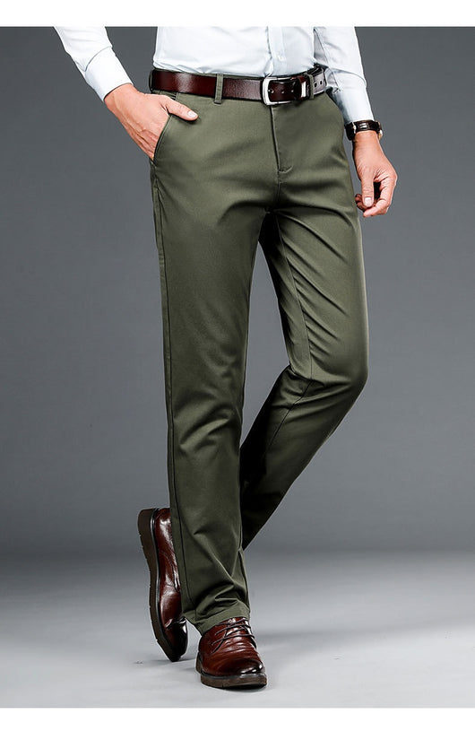 Pantalones de Vestir Hombre Corte Recto Ajuste Suelto con Elastano - Image 20