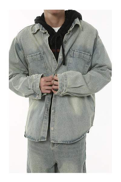 Conjunto de Camisa y Pantalón Oversized Lavado Desgastado en Blanco - Image 2