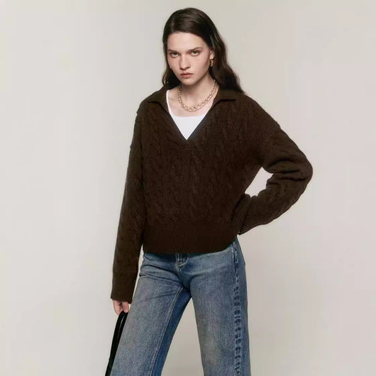 Suéter Polo de Lana Pura Estilo Old Money Relajado - Image 2