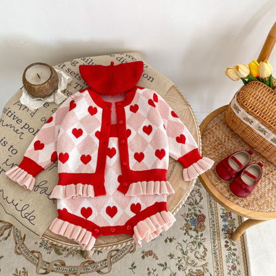Abrigo Tejido de Manga Larga con Detalles de Corazón para Bebé Niña - Colección Otoño - Image 15
