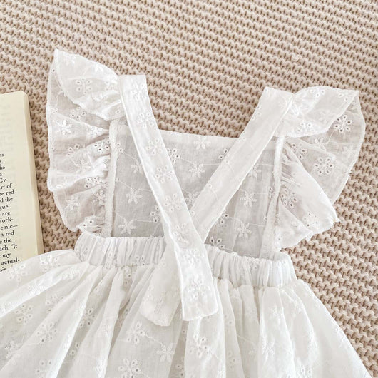 Vestido Jumpsuit Princesa para Niña con Mangas Volantes y Encaje - Image 16
