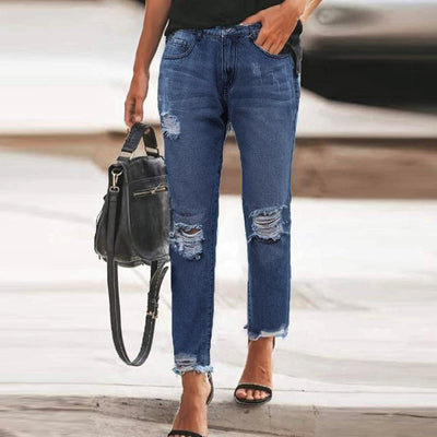 Pantalones Denim Rotos Desgastados con Estilo - Image 6