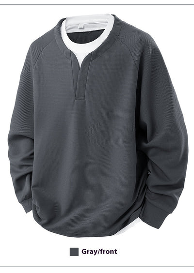 Suéter Waffle V-Cuello Bicolor Casual Versátil para Mujer - Image 25
