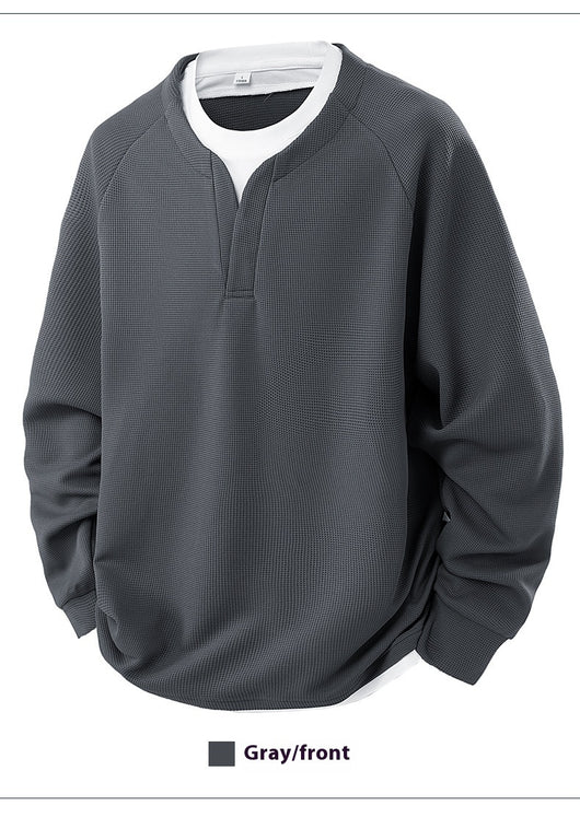 Suéter Waffle V-Cuello Bicolor Casual Versátil para Mujer - Image 25