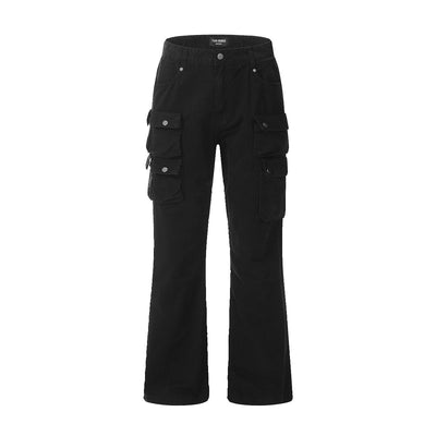 Pantalón de Trabajo Versátil con Múltiples Bolsillos y Corte Acampanado - Image 5