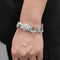 Pulsera Cubana de Zirconia Incrustada con Cadena de 8 Palabras