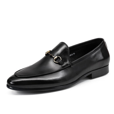 Zapatos Casual Horsebit de Cuero con Punta Redonda para Hombre - Image 2