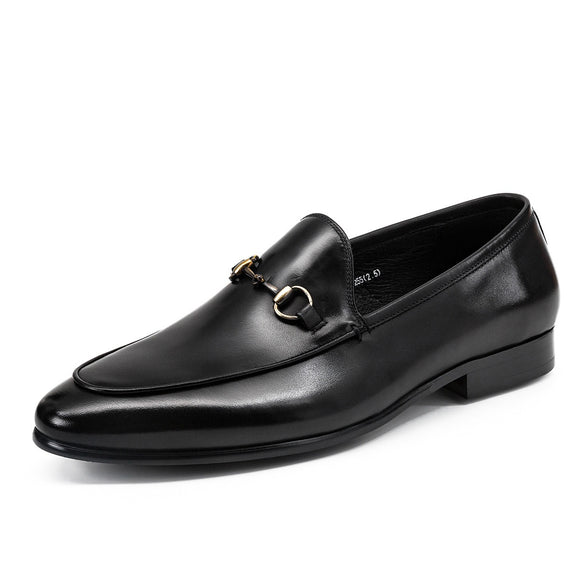 Zapatos Casual Horsebit de Cuero con Punta Redonda para Hombre