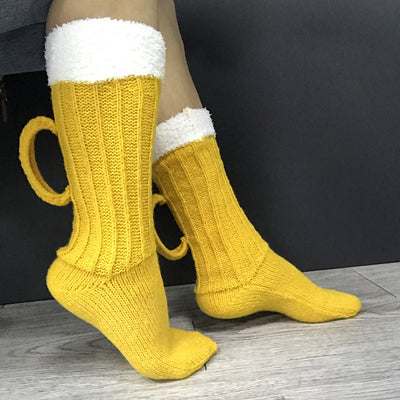Calcetines Largos 3D Cerveza - Calcetines Térmicos Unisex Invierno Colorblock - Image 3