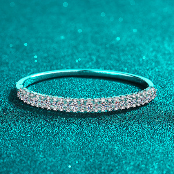 Pulsera de Moissanita Incrustada Efecto Estrellado para Mujer