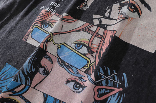 Camiseta Estampado Cartoon Urbano con Efecto Desgastado - Image 16