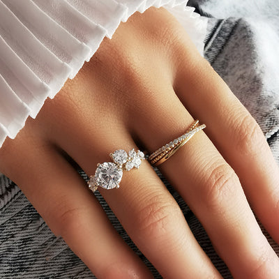 Anillo de Diamante Brillante con Zirconia de Plata para Mujer - Image 15
