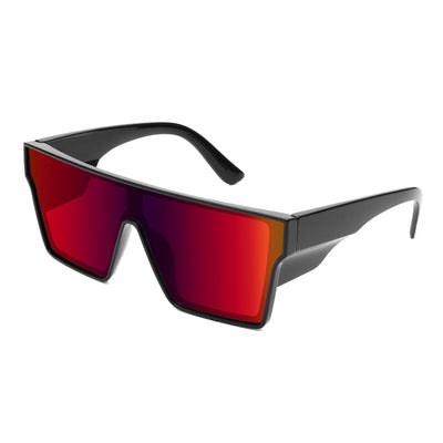 Black frame sports cycling sunglasses with vibrant purple polarized shield lenses, ideal for biking and outdoor activities. - Image 14