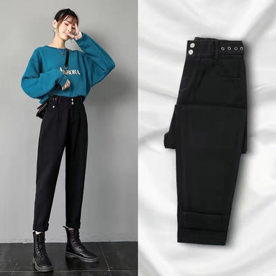 Pantalón Negro Holgado de Terciopelo Suave - Diseño Versátil y Cómodo - Image 8