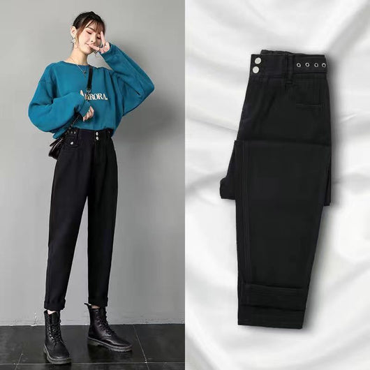 Pantalón Negro Holgado de Terciopelo Suave - Diseño Versátil y Cómodo - Image 8