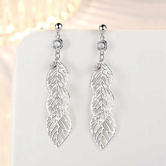 Aretes de Plata 925 con Hoja Larga Elegante - Image 5