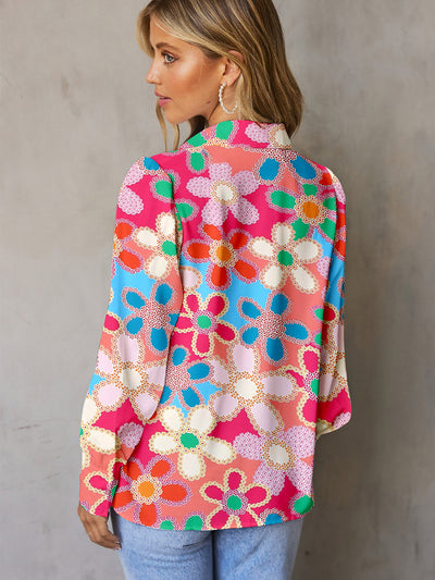 Blusa Elegante de Mangas Abullonadas Multicolor Estilo Europeo - Image 11