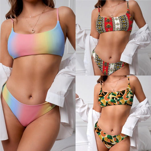 Bikini Reversible Degradado Multicolor - Traje de Baño Versátil