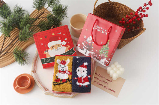 Calcetines Navideños Infantiles de Terciopelo Coral sin Pelusas con Diseño de Reno - Image 6