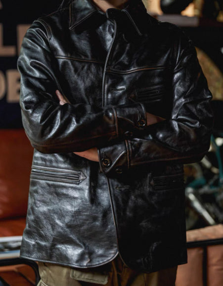 Chaqueta de Cuero Pesado Largo para Hombre - Image 13