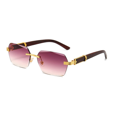 Gafas de Sol Rimless Transparentes para Hombre con Bordes Tallados - Image 10