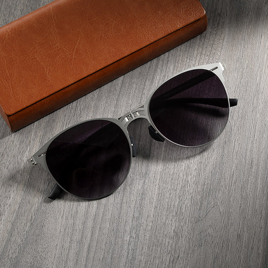 Gafas de Sol Vintage Plegables para Hombre en Acero Inoxidable - Image 3