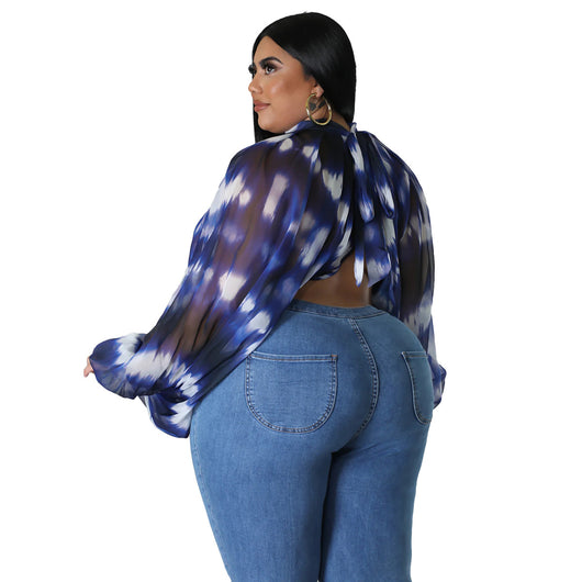Blusa de Gasa Talla Grande con Cuello Redondo y Tirantes Ajustables - Image 31