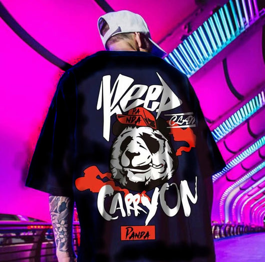 Camiseta Suelta Hip-Hop Talla Grande Estilo Big Brother Panda - Image 5