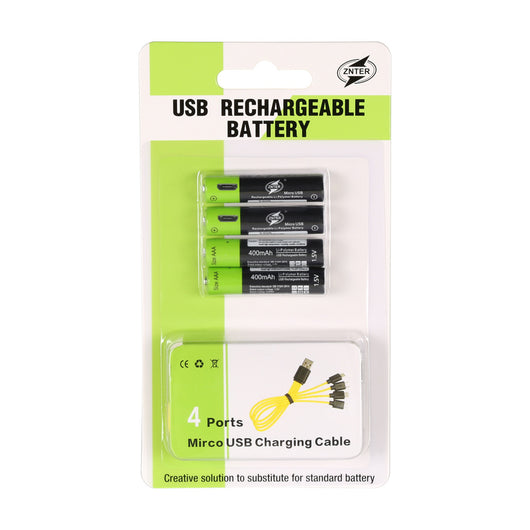 Baterías Recargables USB 1.5V AA - Juego de 4 con Cable de Carga - Image 6