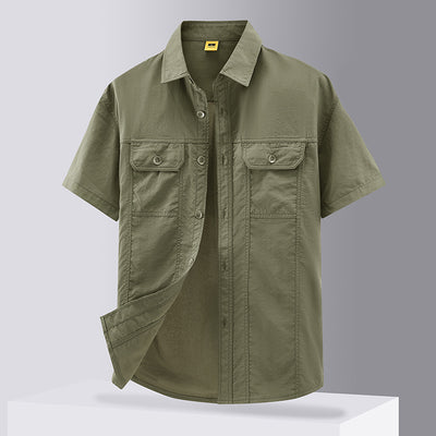 Camisa de Trabajo Casual en Colores Sólidos para Hombre - Image 11