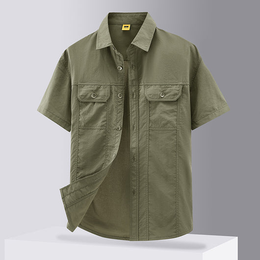 Camisa de Trabajo Casual en Colores Sólidos para Hombre - Image 11