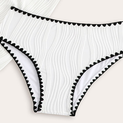 Traje de Baño Tres Piezas Color Sólido para Playa y Vacaciones - Image 8