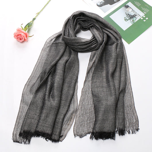 Pañuelo Tie-dye de Algodón y Lino para Mujer - Diseño Plisado Transpirable - Image 14