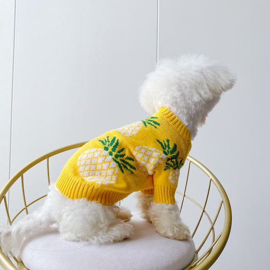Ropa Navideña para Mascotas con Estampado de Piña - Abrigo Otoño Invierno - Image 4