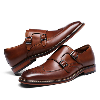 Zapatos Monk de Cuero Genuino con Doble Hebilla - Image 10