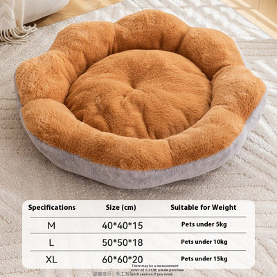 Cama Nido Redonda de Felpa Gruesa y Cálida para Mascotas con Cojín Desmontable y Lavable - Image 8