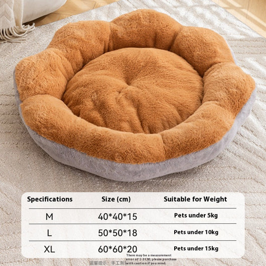 Cama Nido Redonda de Felpa Gruesa y Cálida para Mascotas con Cojín Desmontable y Lavable - Image 8