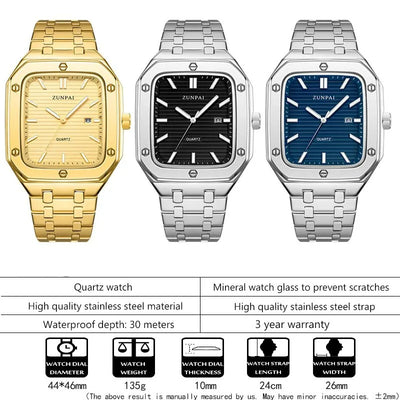 Reloj de Acero Inoxidable Cuadrado para Hombre - Diseño Moderno - Image 2