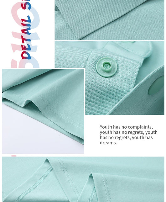 White short-sleeve polo shirt for men, made from a mercerized cotton blend with a three-button placket. - Image 15
