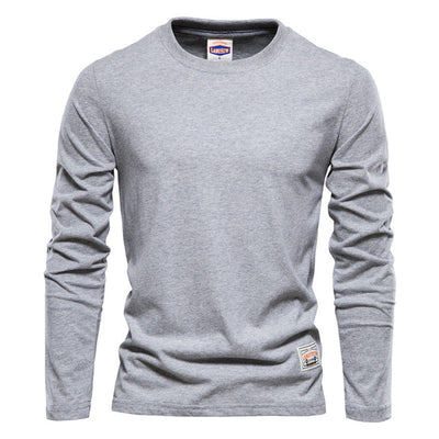 Camisa Casual de Algodón Manga Larga Color Sólido para Hombre - Image 2