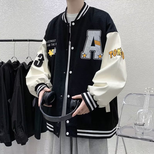 Chaqueta Casual Unisex con Bloques de Color y Parches