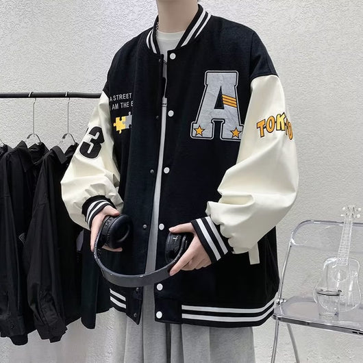 Chaqueta Casual Unisex con Bloques de Color y Parches