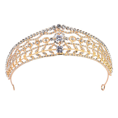 Tocado Nupcial Barroco Coreano con Diamantes para Boda - Image 9